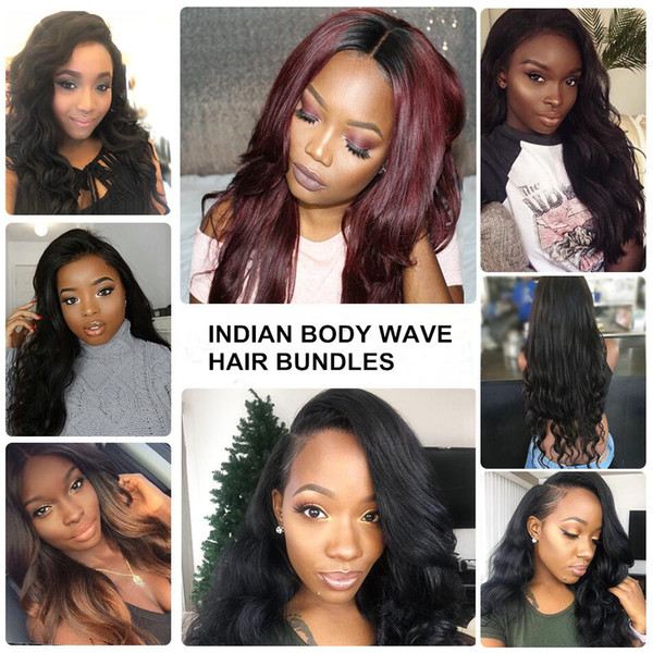 Indian Body Wave 3 Bundles Deal Natural Color 100% Human Hair Weave Bundles Double Weft Remy Human Hair Extensions