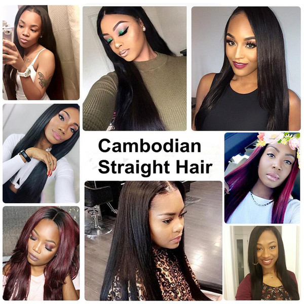 Methinks Cambodian Straight Hair 3 Bundles 8-30 inch Natural Black Color Human Hair Bundle Deals 100% Remy Hair Extensions