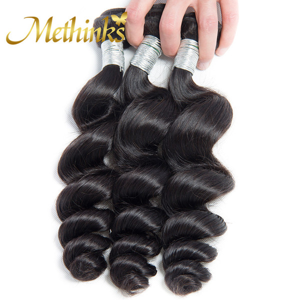 Methinks hair Peruvian Loose Wave 3 Bundles Deal 10-30Inch Natural Black Color Human Hair Weave Bundles Remy Human Hair Extensions