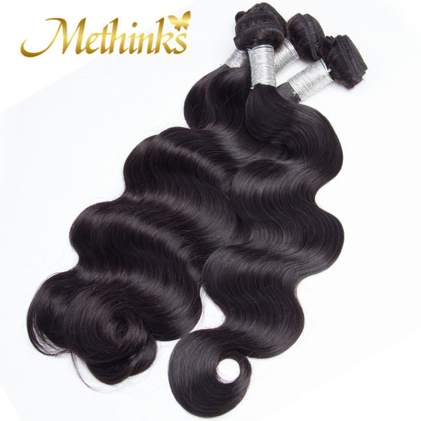 Methinks Hair Indian Body Wave 3 Bundles Deal Natural Color 100% Human Hair Weave Bundles Double Weft Remy Human Hair Extensions