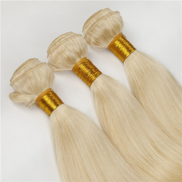 Grade 7a Brazilian honey blonde straight hair weave unprocessed 613 russian blonde virgin hair extension 3pcs lot thick human hair bundles