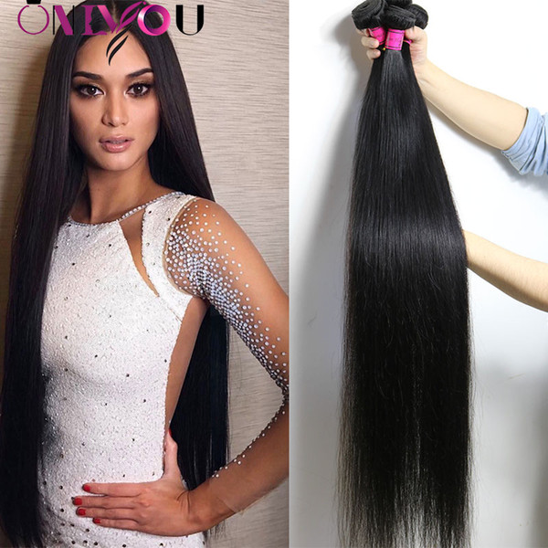 9a Brazilian Virgin Straight Human Hair 4 bundles 30 inch Unprocessed 32 34 36 inch Peruvian Human Hair Weave Bundles Wet Wavy Extensions