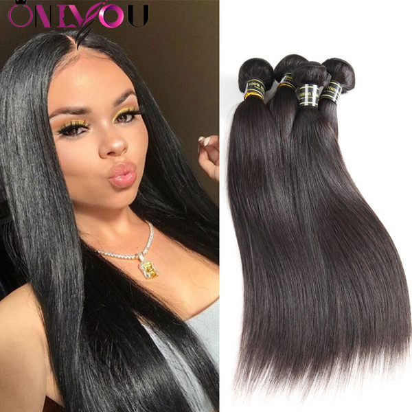 Hot 10A Unprocessed Indian Straight Virgin Hair 5/6 pcs Nature Color Straight Human Hair Bundles Wholesale Remy Hair Vendors Weaves Bundles