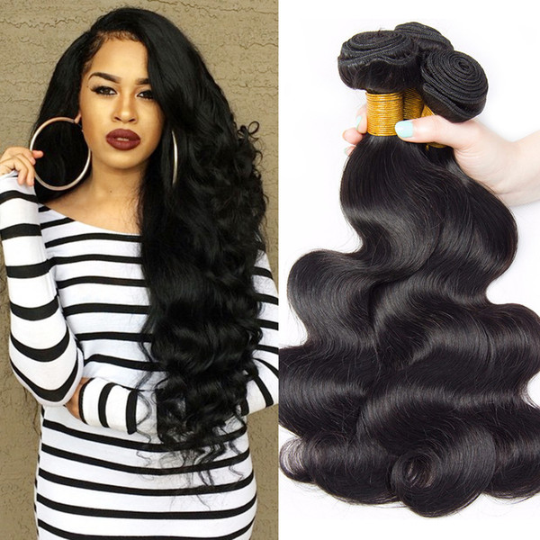 4 Bundles Brazilian Body Wave Virgin Human Hair Weave Bundles Unprocessed Brazilian Virgin Hair Body wave Human Hair Extensions Black 1b