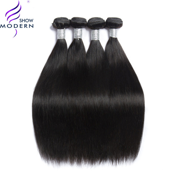 Modernshow Brazilian Human Hair Unprocessed Brazilian Virgin Hair 3/4 Bundles Brazilian Straight human Hair Extensions