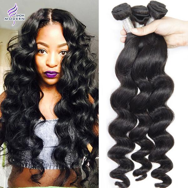 Brazilian Hair bundles Loose Wave Virgin Brazilian Human Hair Weave Bundles Unprocessed Human Hair Weft Natural Black 1B