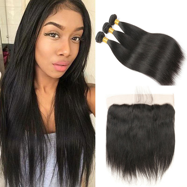 Mongolian Virgin Hair With Frontal Closure Mongolian Straight Hair With Closure 3 Bundles With Frontal Closure Straight 