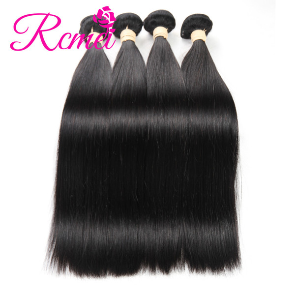 Rcmei Hair Brazilian Straight Virgin Human Hair Weaves 4 Bundles 100g/pc 4 Bundles Deal Unprocessed Hair Extensions Can Be Dyed