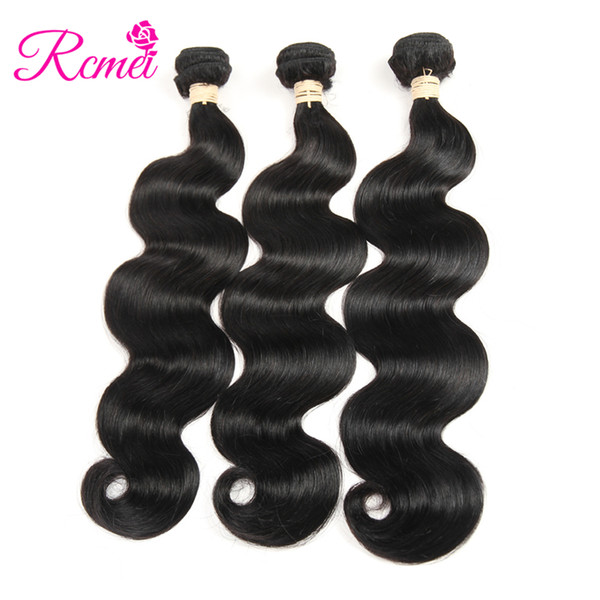 Rcmei Hair Brazilian Virgin Human Hair Weave Body Wave 3 Bundles/Lot 8-28 Inch Natural Color Hair Extensions