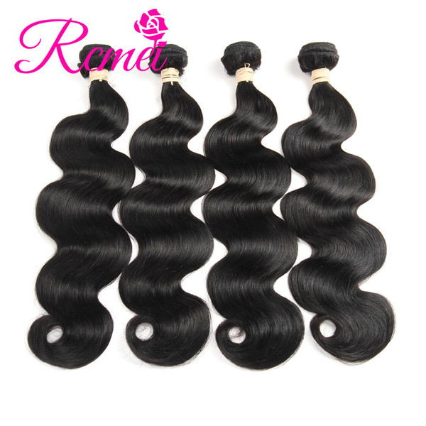 Rcmei Hair Brazilian Body Wave Virgin Human Hair Weaves 4 Bundles/Lot Natural Color Unprocessed Hair Extensions 