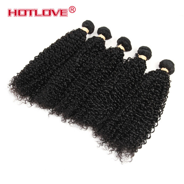 HOTLOVE Malaysian Virgin Kinky Curly Human Hair 100 grams/Bundle Straight Loose Deep Body Wavy Natural Black 1 Pcs/Lot