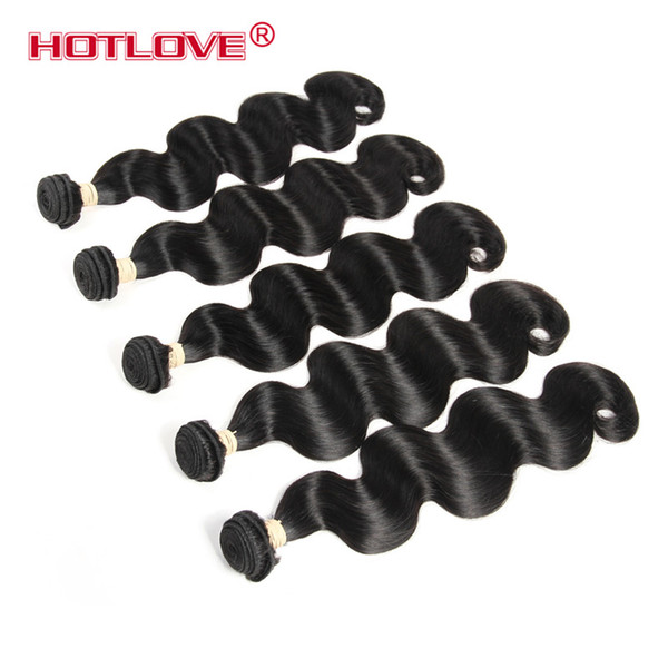 HOTLOVE Peruvian Unprocessed Virgin Human Hair Bundles Body Straight Kinky Curly Deep Loose Water Wave 1 Pcs Natural Black Hair Extensions