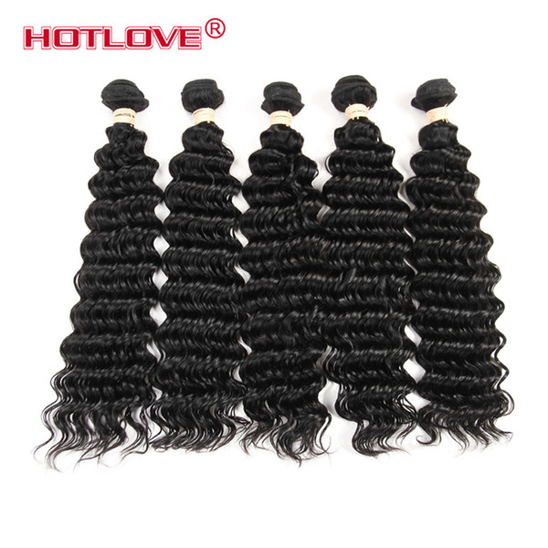 Deep Wave Indian Virgin Hair Bundles 1 Pcs Only Wholesale Cheap Price Human braiding Weaving Straight Body Loose Deep Wavy Natural Black