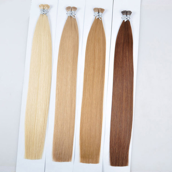 Pre Bonded Keratin Stick/I Tip Remy Human Hair Extension Hair Medium Brown&Bleach Blonde 1g Per Strand 100g/pack