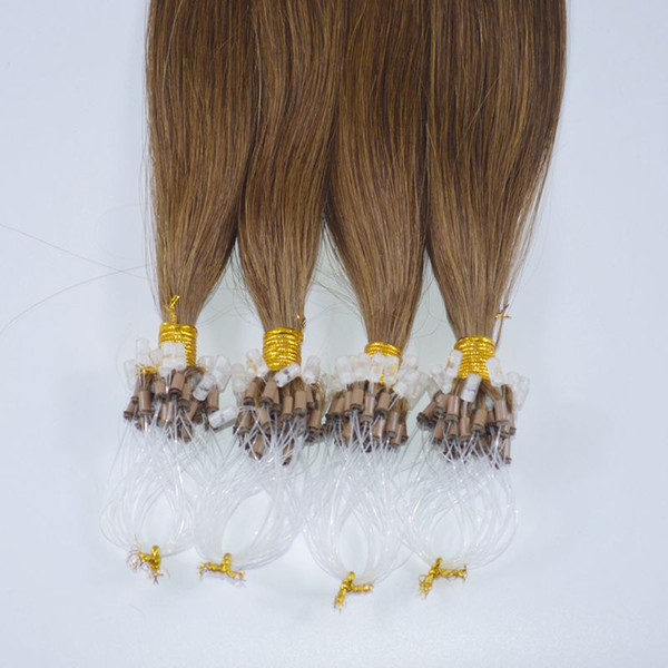 Wholesale cheap natural human hair double drawn 30 inch micro ring hair extensions