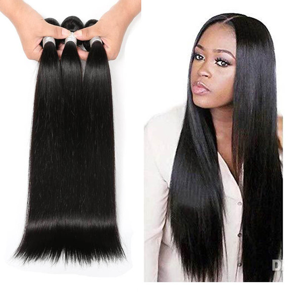 Raw indian hair 100% virgin remy unprocessed hair weft and wavy straight sew in hair extension 1b