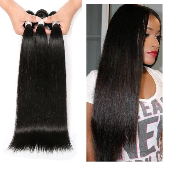 Indian remy virgin human hair weft Silky straight natural color 100% natural virgin indian remy straight hair