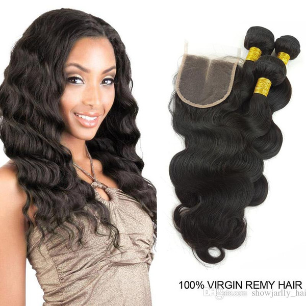 Brazilian Hair Bundles Body Wave Affordable Factory Deals Unprocessed Virgin Natural Virgin Remy 100% Human Hair Bundles with Lace Closure