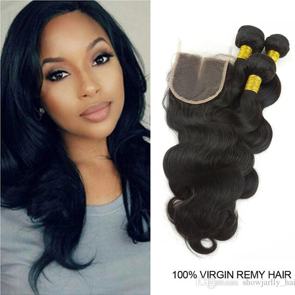 Virgin Remy Human Hair Weave with Lace Closure Body Wave Wholesale Brazilian Hair Bundles No Chemical Treated Natural Virgin Human Hair Wave