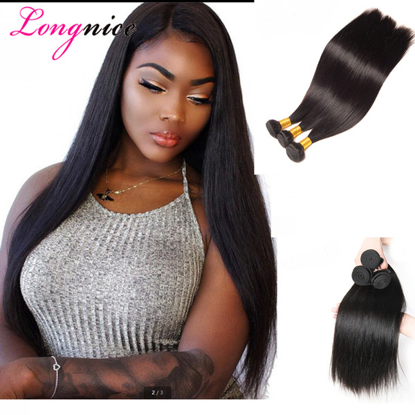 Indian Straight Human Hair Extension Unprocessed Virgin Brazilian Hair Bundles Deal 8-26 Inch Brazilian Peruvian Straight Hair Weave