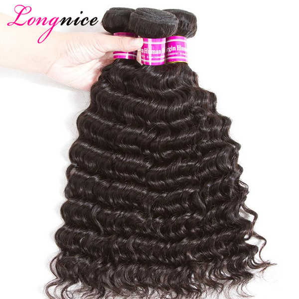 8A Brazilian Deep Wave Virgin Hair Unprocessed Brazilian Human Hair 4 Bundles Deep curly Hair Brazilian Deep Wave Bundles