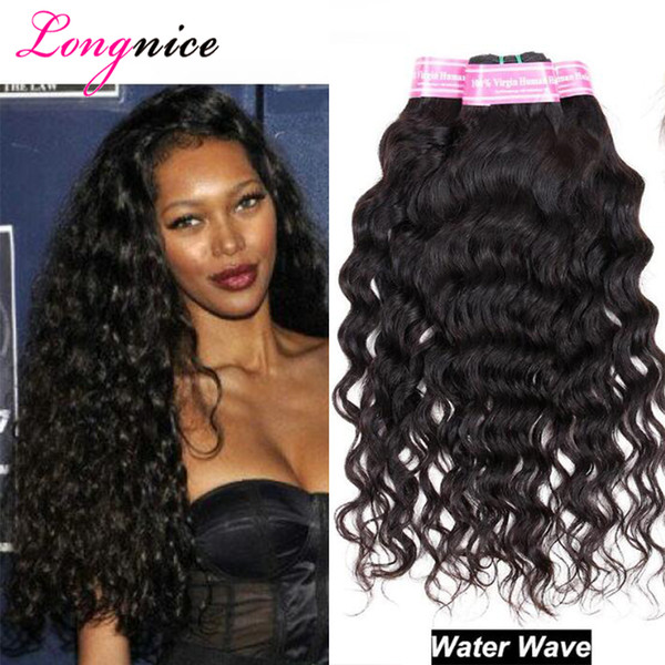 8A Cheap Brazilian Virgin Hair Water Wave 4 Bundles Wet And Wavy Virgin Brazilian Human Hair Weave Malaysian Curly Weave Hair Extensions