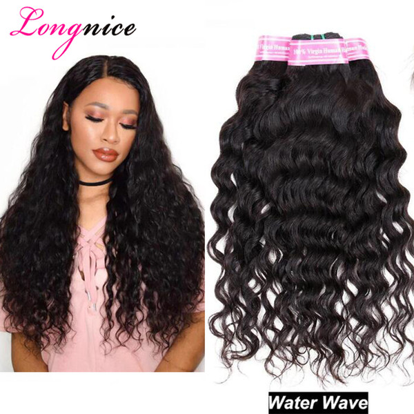 8A Water Wave Hair Curly Weave Remy Brazilian Virgin Hair Wet and Wavy Malaysian Human Hair Extensions 3 Bundles Ocean Natural Wave Weave