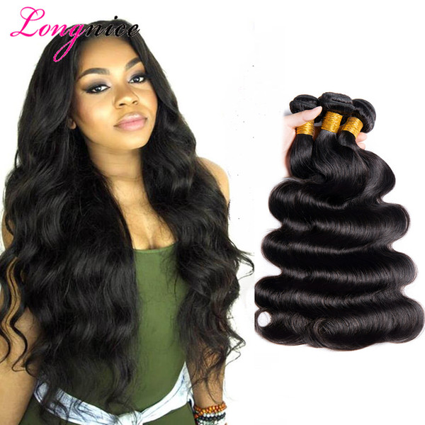 Brazilian Hair Extensions Dyeable Natural Color Peruvian Malaysia Indian Virgin Hair Bundles Body Wave Human Hair Weave Longnice