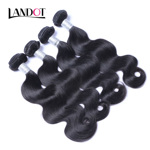 Brazilian Virgin Hair Body Wave 100% Human Hair Weave Bundles Peruvian Malaysian Indian Cambodian Brazillian Wavy Remy Hair Natural Black 1B