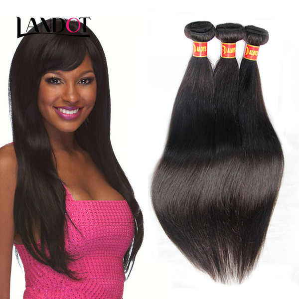 Peruvian Indian Malaysian Mongolian Cambodian Brazilian Virgin Straight Hair Weave Bundles Cheap Remy Human Hair Extensions Natural Black 1B