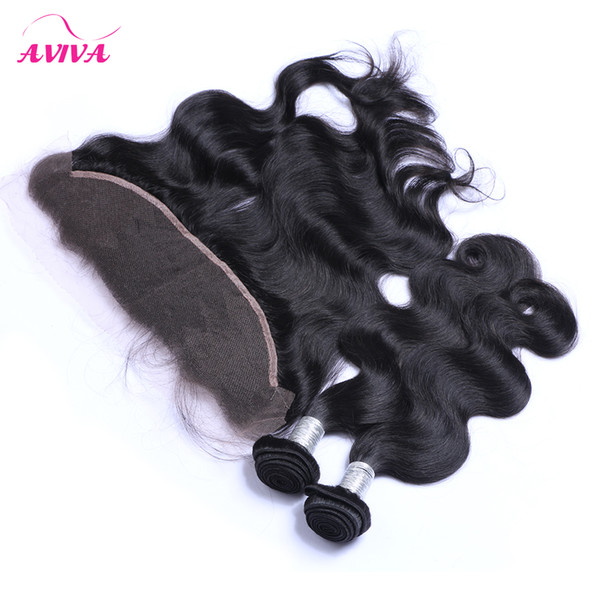 Body Wave Brazilian Human Hair With 13*4 Lace Frontal closure Unprocessed Virgin Hair Extensions 4 Bundles with Ear to Ear Frontal Closure