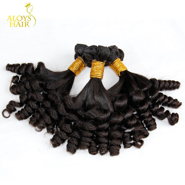 Double Drawn Mongolian Aunty Funmi Hair Extensions Bouncy Romance Egg Spring Curl Grade 9A Unprocessed Virgin Human Hair Weave 3/4 Bundles