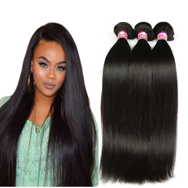 Grade 8A Brazilian Virgin Straight Hair Unprocessed Brazilian Human Hair Weave 4Pcs Cheap Brazilian Peruvian Indian Hair Straight bundles