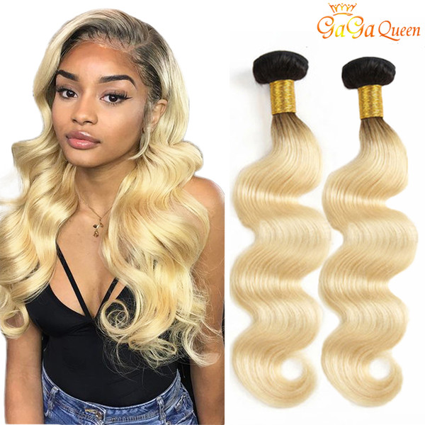 Gaga queen 1B/613 Body Wave Virgin Brazilian ombre Hair Bundles 10