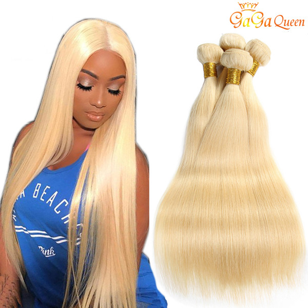 613 Color Straight Hair Weave Bundles Blonde Brazilian Straight Hair 10-24 inch Human Hair Extensions gaga queen