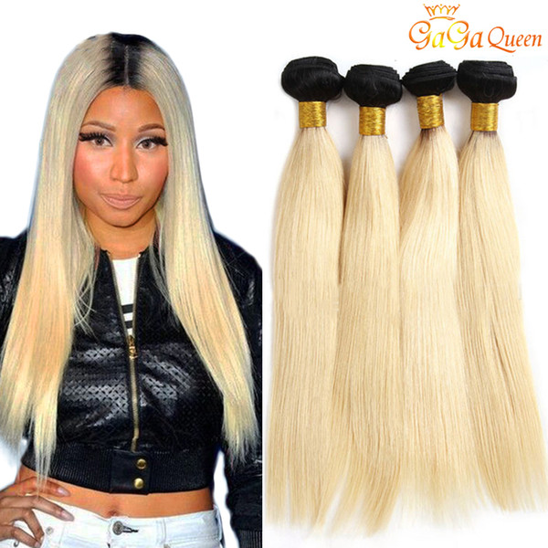 1B/613 Blonde Hair Brazilian Straight remy Hair Weave ombre blonde Bundles 100% Human Hair Bundles 12-24inch