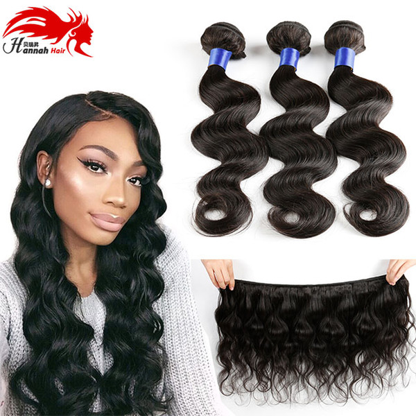 Hannah Hair Bundles Human Hair Extension Brazilian Body Wave Bundles 8A Grade 100% Unprocessed Human Hair Body Wave Double Weft