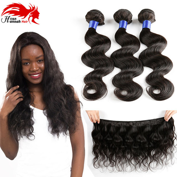 Hannah Hair 8A Brazilian Virgin Hair Body Wave 3 Bundles 100% Unprocessed Brazilian Remy Human Hair Weave Bundles Body Wavy