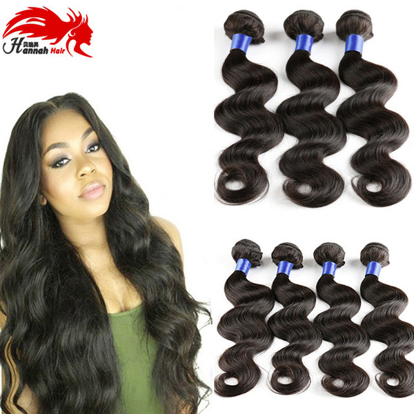 Unprocessed Virgin Brazilian Human Hair Brazilian Body Wave 3 Bundles Hair Extensions Grade 8A Remy Human Hair Bundles Natural Black