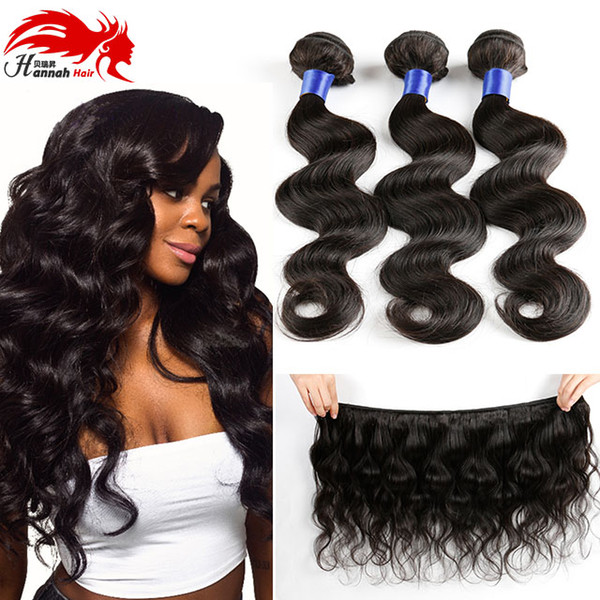 Hannah Hair 8A Mink Brazilian Virgin Hair Body Wave 3 Bundles 100% Unprocessed Brazilian Remy Human Hair Weave Bundles Body Wavy