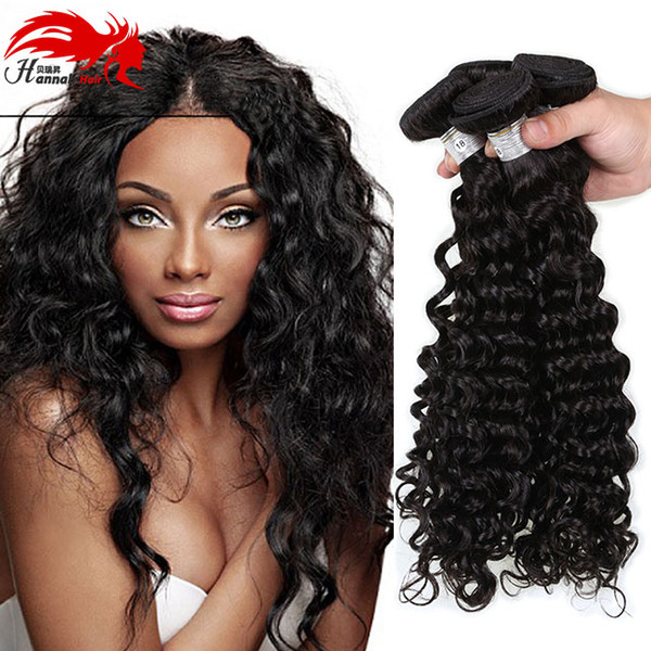 Hannah Brazilian Deep Wave 100% Unprocessed Virgin Brazilian Hair Bundles Deep Curly Human Hair Extensions Natural Color