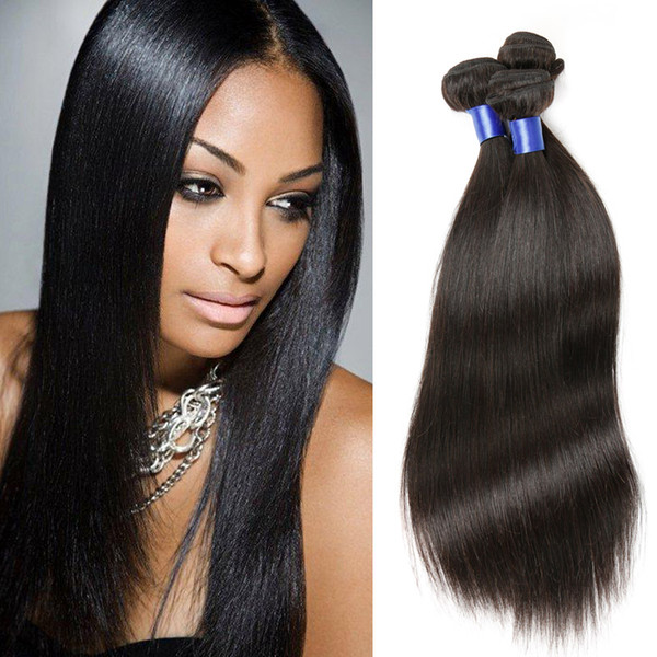 8A Brazilian Virgin Hair Straight 3 Bundles Natural Color Mink Brazilian Remy Hair Weave Bundles Straight Human Hair Extensions Double Wefts