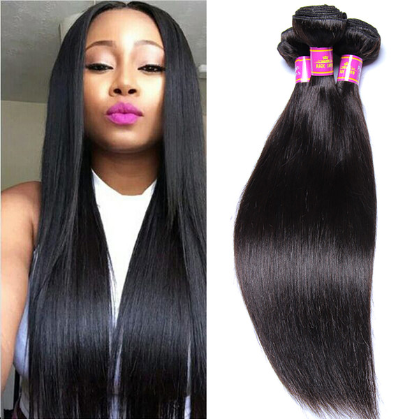 10A Brazilian Straight Hair 3 Bundles 100% Unprocessed Human Virgin Hair Extensions Wave Nature Black Brazilian Virgin Straight Hair Bundles