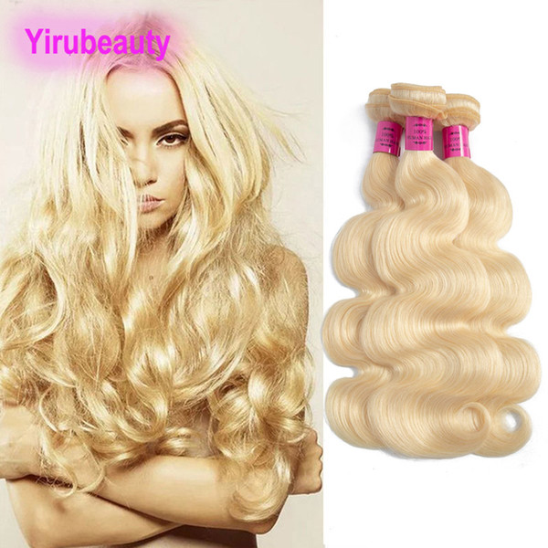 Malaysian 10A Human Hair 613# Blonde Straight Remy Hair Weaves Double Wefts Straight 613 Color 8-30inch Yiruhair