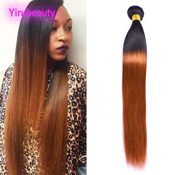 Brazilian Peruvian Indian Malaysian Human Hair Extensions 1B 30 Ombre Color Straight Virgin Hair One Bundles Straight 1B/30