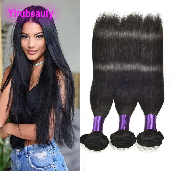 Malaysian 10A Remy Virgin Hair Natural Color Double Wefts Straight Hair Bundle 3Pieces One Set Human Hair Extensions 8-30inch Silky Straight