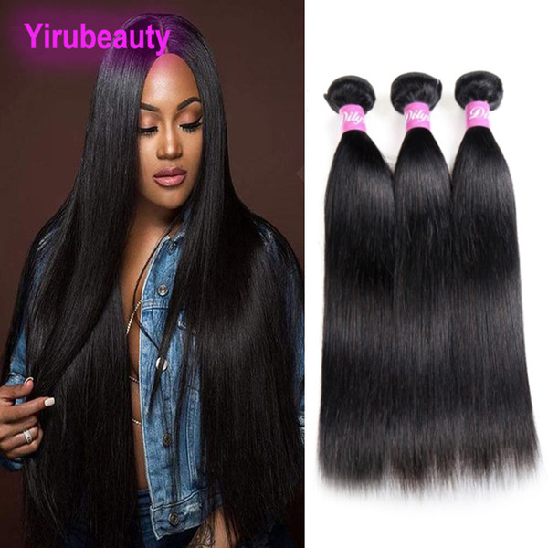 Malaysian Unprocessed Mink Human Hair 30-40inch Straight Smooth Yirubeauty Hair Extensions Natural Color Straight Remy Virgin Hair Weaves