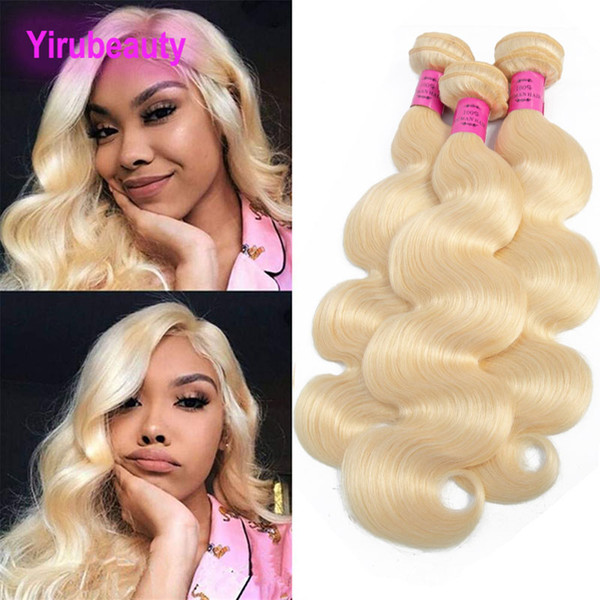 Indian Human Hair Raw Virgin Hair 3 Bundles Yirubeauty Straight 613# Blonde Straight Indian Hair Extensions Weaves