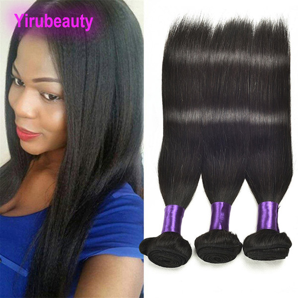 Brazilian Virgin Hair Remy 10A Human Hair Extensions 3 Bundles Straight High Quality From Yirubeauty Silky Straight 8-30inch Double Wefts