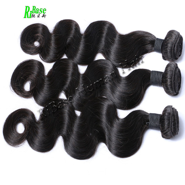 RiBase Hair Brazilian Body Wave Hair Extensions 100% Virgin Human Hair Weave Bundles Natural Color 3Pcs/Lot